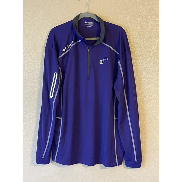 Men's 2XL NWOT Columbia Golf Purple Utah Jazz NBA Quarter-Zip Pullover Jacket - Picture 1 of 8